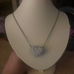 Dazzling Silver Heart Necklace